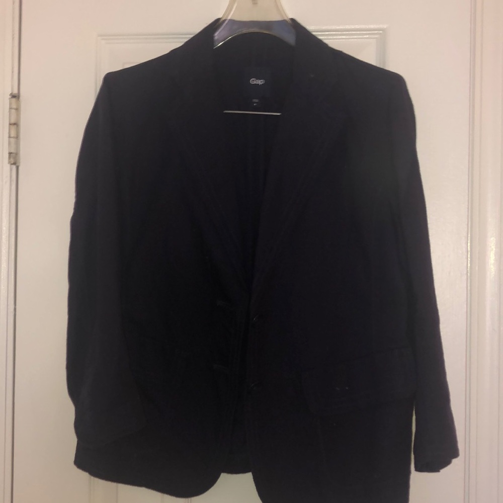 Navy blue linen spring blazer